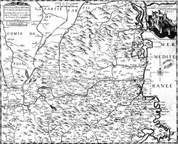 Nouvelle description du comté de Roussillon ensemble d'une partie des Mons Pirinees ou confins et la France et l'Espagne 1639 | 