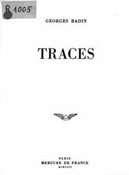 Traces | Badin, Georges (1927-....)