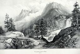 Vue générale du val de Géret : Pyrénées Languedoc / A. Joly sculp. 1833. Pl. 211 | Joly, Alexis-Victor. Illustrateur