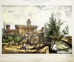 Le Castillet (à Perpignan) : Souvenirs du Midi de la France (Pyrénées-Orientales) / Le ch[evali]er de Basterot del. | Basterot, Prosper de La Barrière (17..-1844). Illustrateur