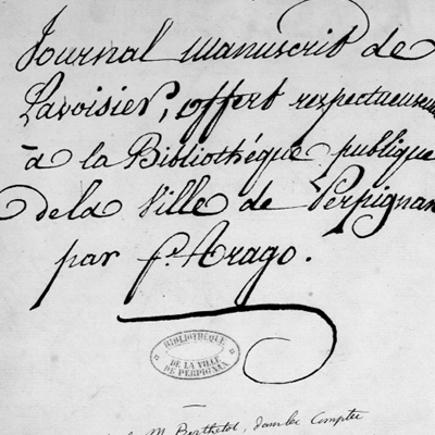 Un manuscrit et des livres du célèbre chimiste Lavoisier | 